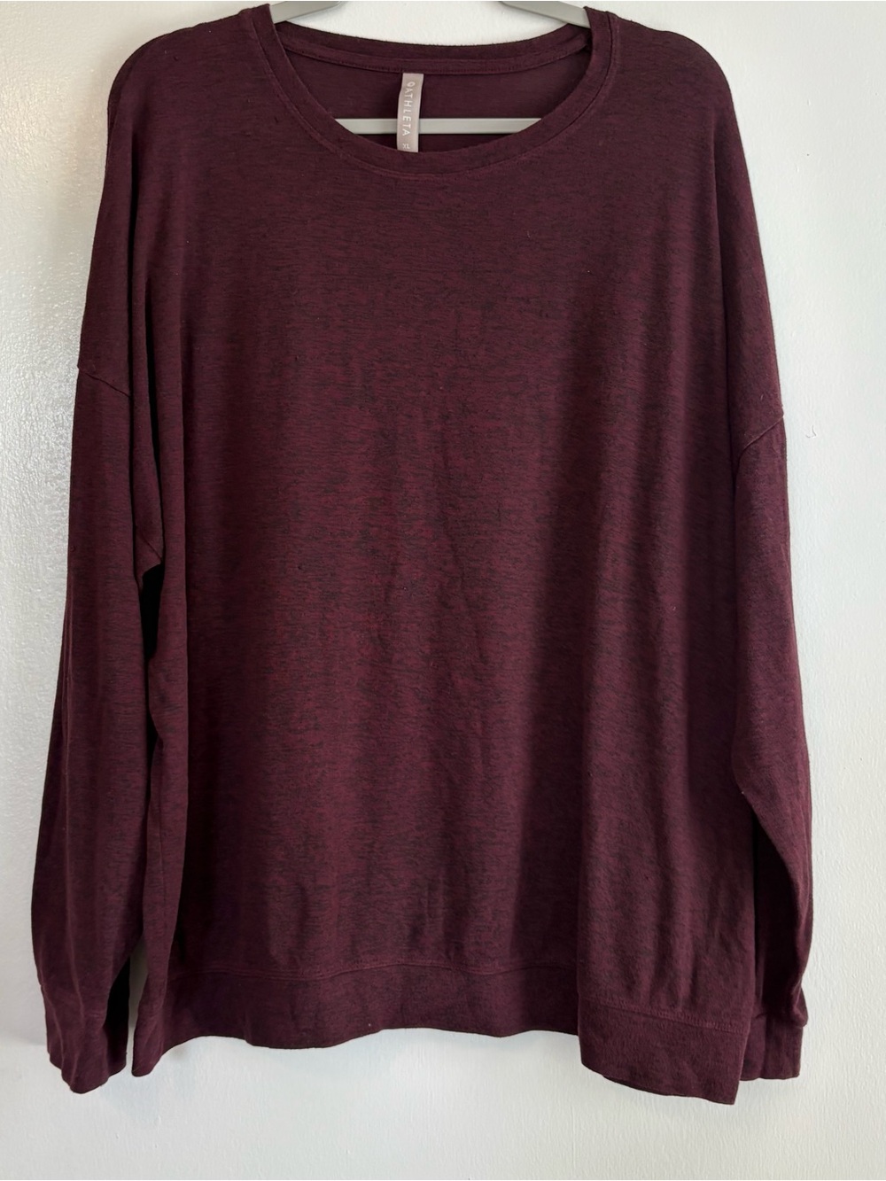 Athleta Burgundy Solid Knit Pullover Sweatshirt Women’s XL Long Sleeve